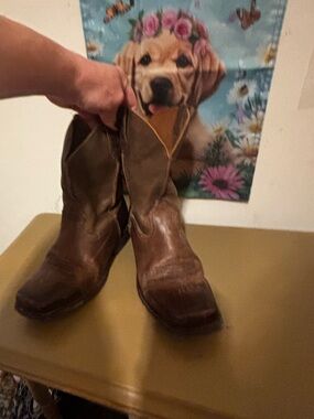 Ariat Brown Distressed Leather Western Boots